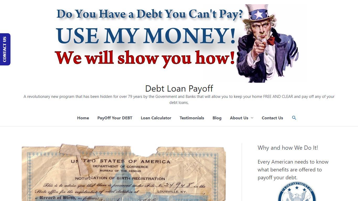 YOUR STRAWMAN ID or Birth Certificate - Debt Loan Payoff